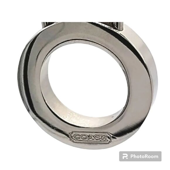 Coach Vintage black enamel pinch lock locket keychain FOB purse charm. NWOT - Picture 7 of 7